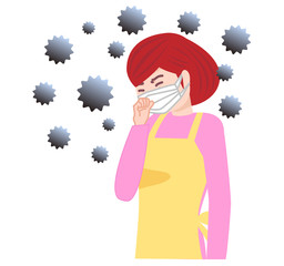 咳で苦しむ主婦