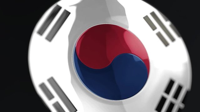 3D intro illustration intro representation of the flag and country of Korea
