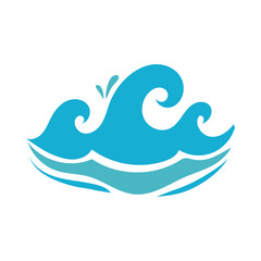 water waves ocean flat style icon