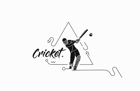 Cricket banner batsman championship background. Use for cover, poster, template, brochure, decorated, flyer, banner.