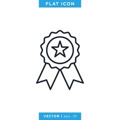 Award Medal Icon Vector Logo Design Template