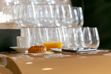 Business meeting breakfast set