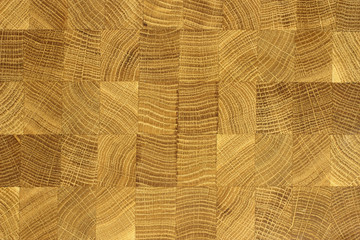 Oak wood butcher end grain chopping block board - obrazy, fototapety, plakaty