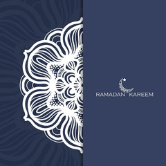 Fototapeta premium Abstract crescent mandala graphic design for Ramadan Kareem Muslim holy month concepts backgrounds