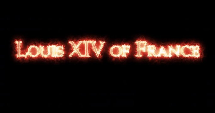Louis XIV of France written with fire. Loop