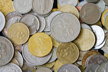 Malaysia Ringgit Coin 10 20 50 Payment Concept Background © Ho