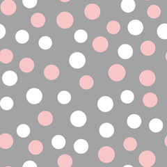 Seamless pattern in children's style with polka dots. Vector illustration