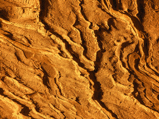 Fantastic martian landscape. A Deserted terrestial planet in orange colors. abandoned Quarry Of Rummu, Estonia. Scenic View Of Land. Mountain of white sand.and stones. Panoramic View. The erosion of © Dmitri