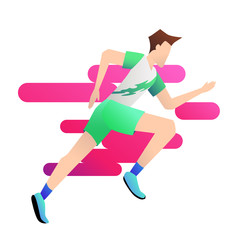 Fototapeta na wymiar Vector illustration of runner in action. Sport concept