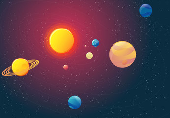 Paper art of space solar system. Night sky, shining stars.