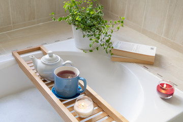 Bath tea time, relaxing time at home