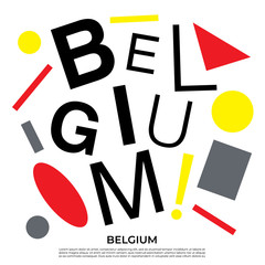 Set of country name with geometric elements : Vector Illustration