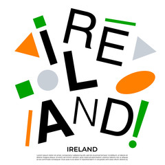 Set of country name with geometric elements : Vector Illustration