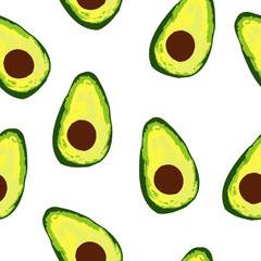 Seamless pattern of watercolor Avocados.
