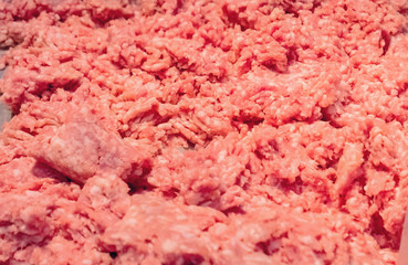 raw minced pork in the light