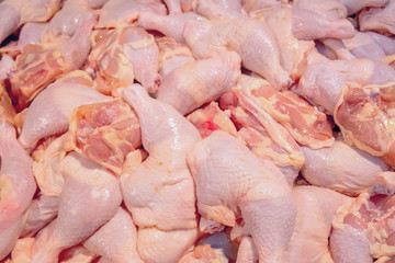 raw natural chicken meat piling for sale in supermarket