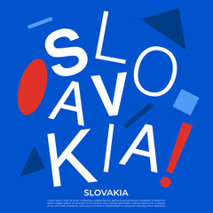 Set of country name with geometric elements : Vector Illustration