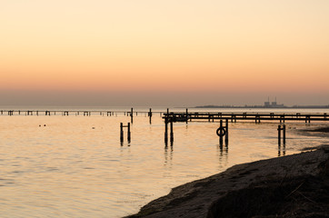 Fototapeta na wymiar Sunset by the sea.