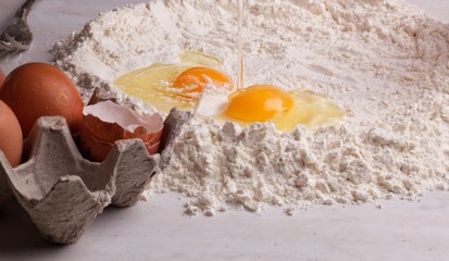 Fresh pasta homemade preparation, closeup view