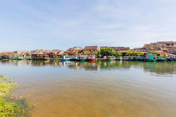 Naklejka na ściany i meble view of Hoi An ancient town, UNESCO world heritage, at Quang Nam province. Vietnam. Hoi An is one of the most popular destinations in Vietnam