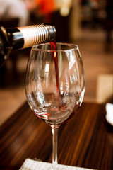 Glass with red wine