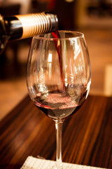 Glass with red wine