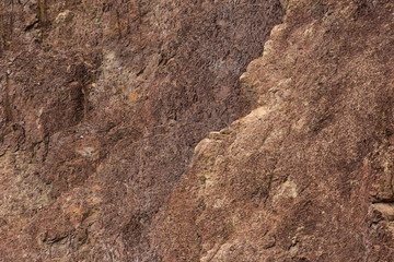 sand wall in lime red canyon, dry arid soil due to lack of water