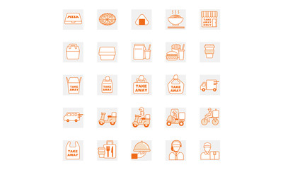  take away,delivery,to go,take out icon for stay home