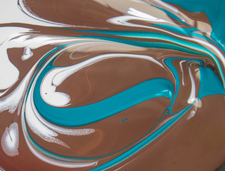 colorful abstract background. Combination and mixing of colors brown and azure blue