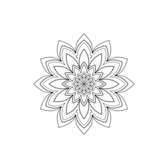  Ethnic round Mandala ornament isolated on white background. Henna tattoo design. Vector illustration
