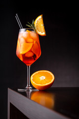 Glass of Aperol Spritz cocktail