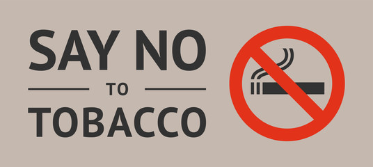 Label World no tobacco day, vector illustration for print