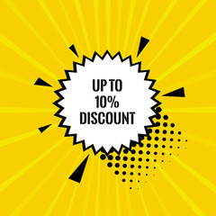Sale banner, sticker up to 10 percent off. modern design template, Sale banner, sale sticker template design.