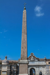 The famous People's Square Obelisk, Rome, Italy.