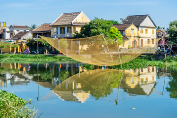 Obraz premium view of Hoi An ancient town, UNESCO world heritage, at Quang Nam province. Vietnam. Hoi An is one of the most popular destinations in Vietnam