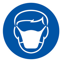 Wear Face Mark Protection Symbol Sign,Vector Illustration, Isolated On White Background Label. EPS10