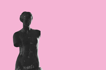 Black and White Aphrodite Statute with Pink Background © Philippos