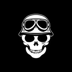 scary masculine skull with helmet perfect for motorcycle biker club vector illustration design