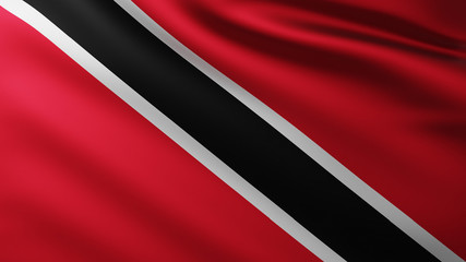 Large Flag of Trinidad and Tobago fullscreen background in the wind