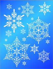 set of fantasy snowflakes