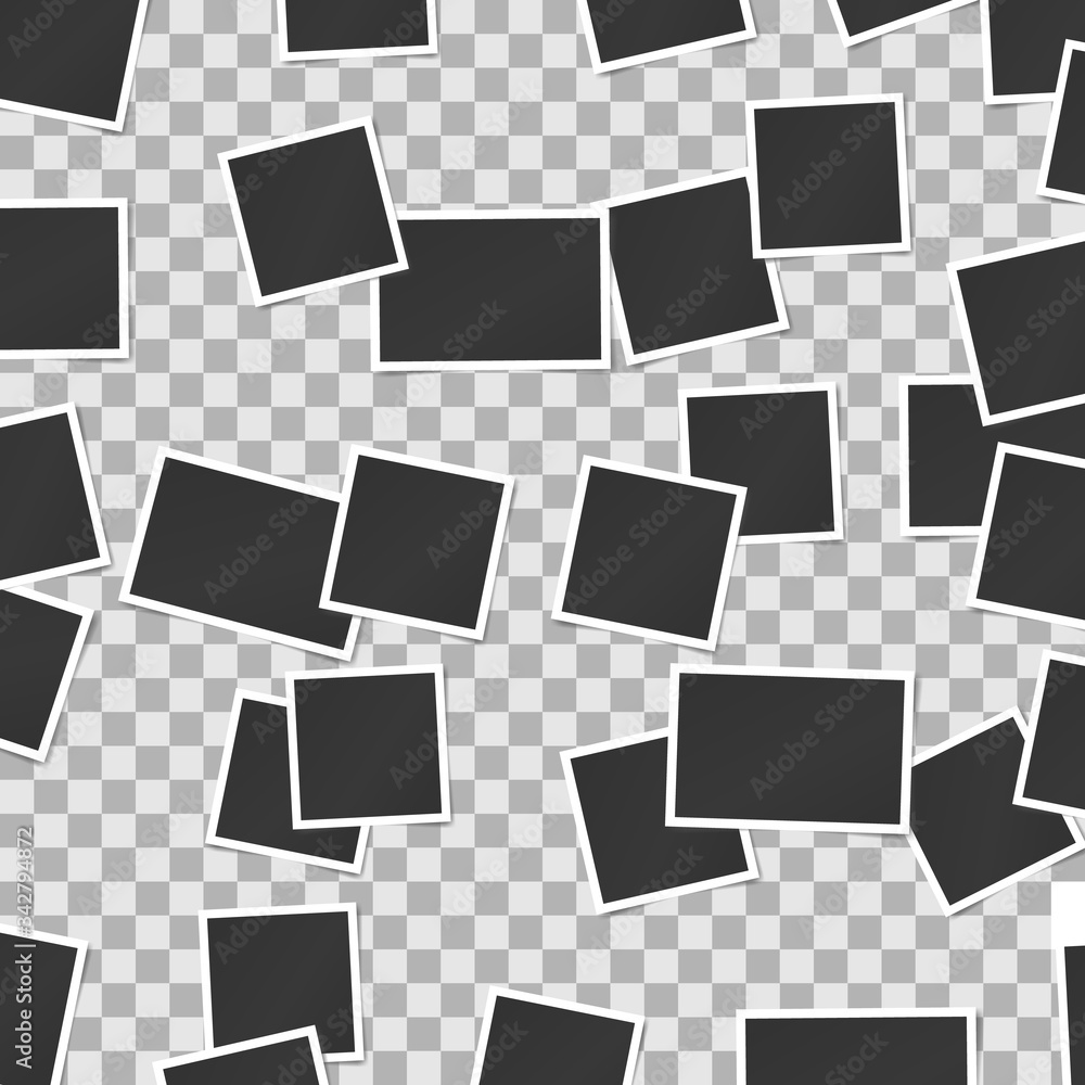 Poster composition of realistic black photo frames on transparent background. mock ups for design. vector i