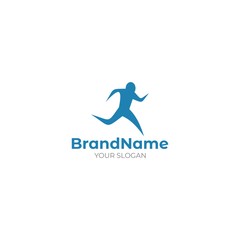 Movement Run Logo Design Vector