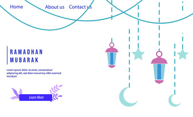 template special ramadan with lantern islamic