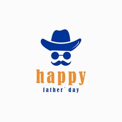 3D Cartoon Hat Icon Illustration with Cowboy and Funny Face for Happy Father’s Day Concept Logo Design in Cute and Creative Style Isolated on White Background for Branding and Business Use