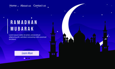 template night in ramadan with moon light