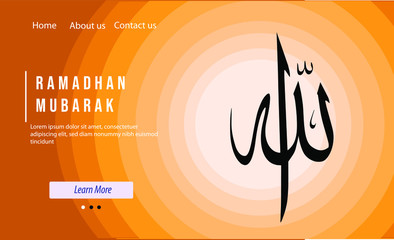 template illustration ramadan with calligraphy allah 