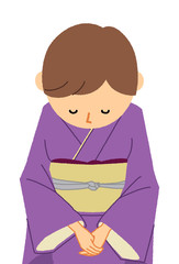 女将　料亭　お詫び　おじぎ