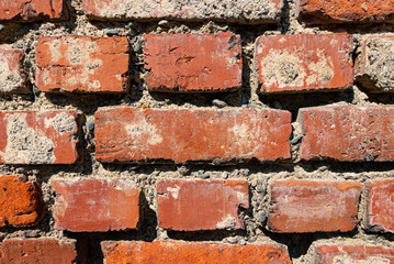 Close-up of a creepy brick wall