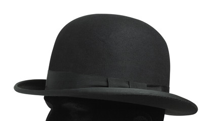 Bowler hat, isolated on white background, side view.