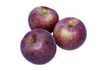 Red apples isolated on white background.